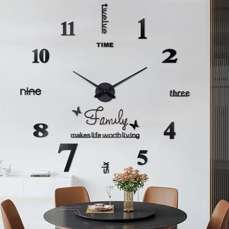 TaffHOME Jam Dinding Besar DIY Giant Wall Clock Quartz 100cm - JM-01