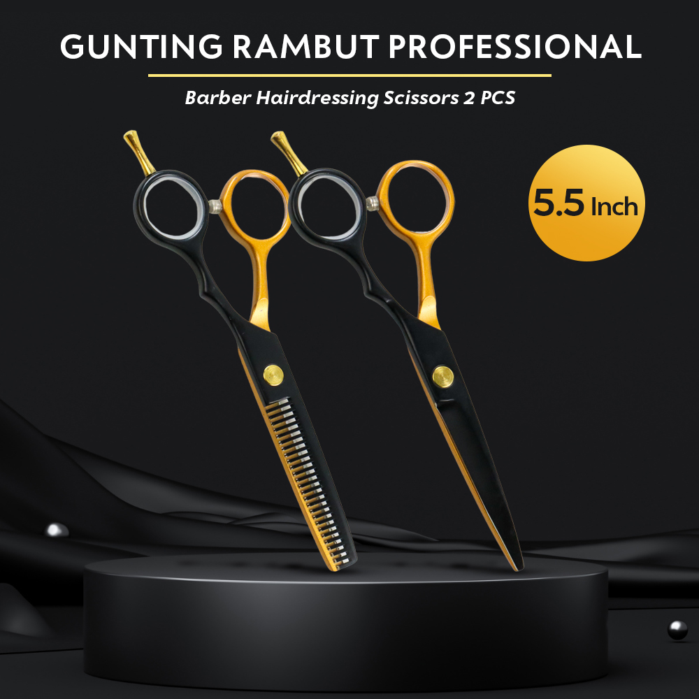 Biutte.co Gunting Rambut Lurus Sasak Buffing Stainless 4Cr13 2 PCS - 440C
