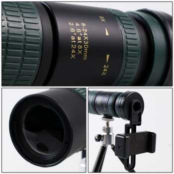 APEXEL Lensa Kamera Smartphone Telephoto Zoom HD 8-24X30 Monocular - APL-8-24X30
