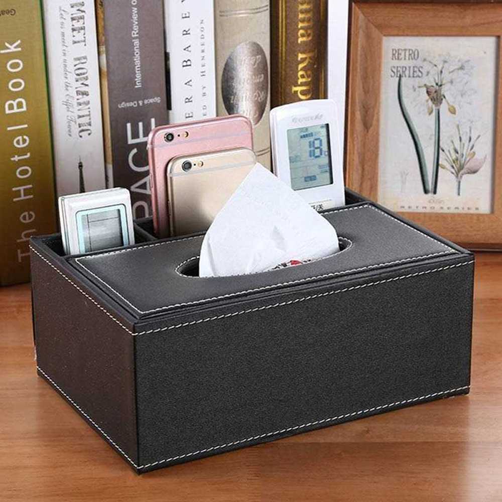 Jual ACRDK Kotak Tisu Kulit Multifungsi Tissue Box Organizer