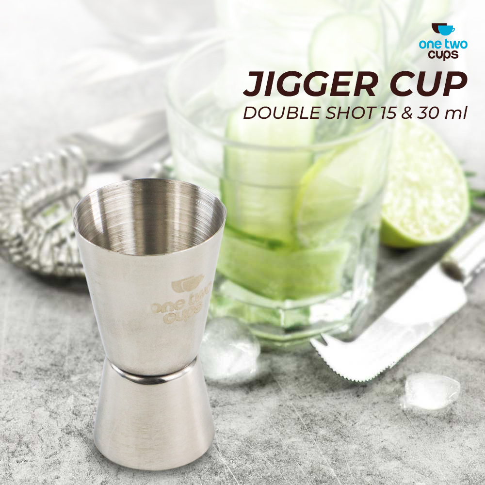 One Two Cups Gelas Ukur Bartender Jigger Double Shot 15ml and 30ml - LE2