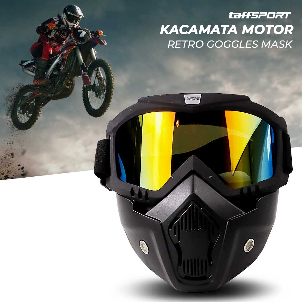 TaffSPORT BOLLFO Kacamata Goggles Mask Motor Retro Windproof - MT-04