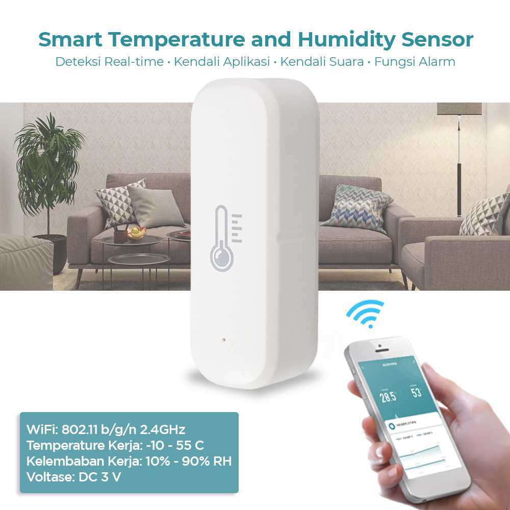Jual Zigbee Smart Temperature and Humidity Sensor Real Time WiFi