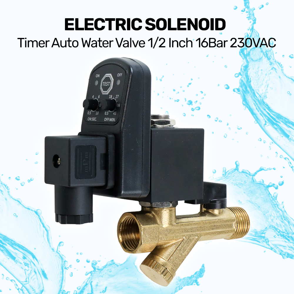 Electric Solenoid Timer Auto Water Valve 1/2 Inch 16Bar 230VAC