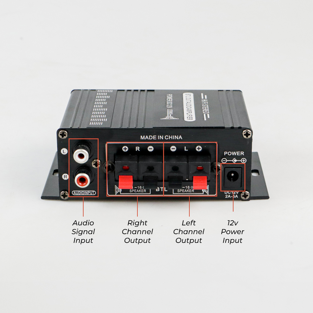 Lepy Audio Amplifier Mini HiFi Stereo Treble Bass Booster - AK-270
