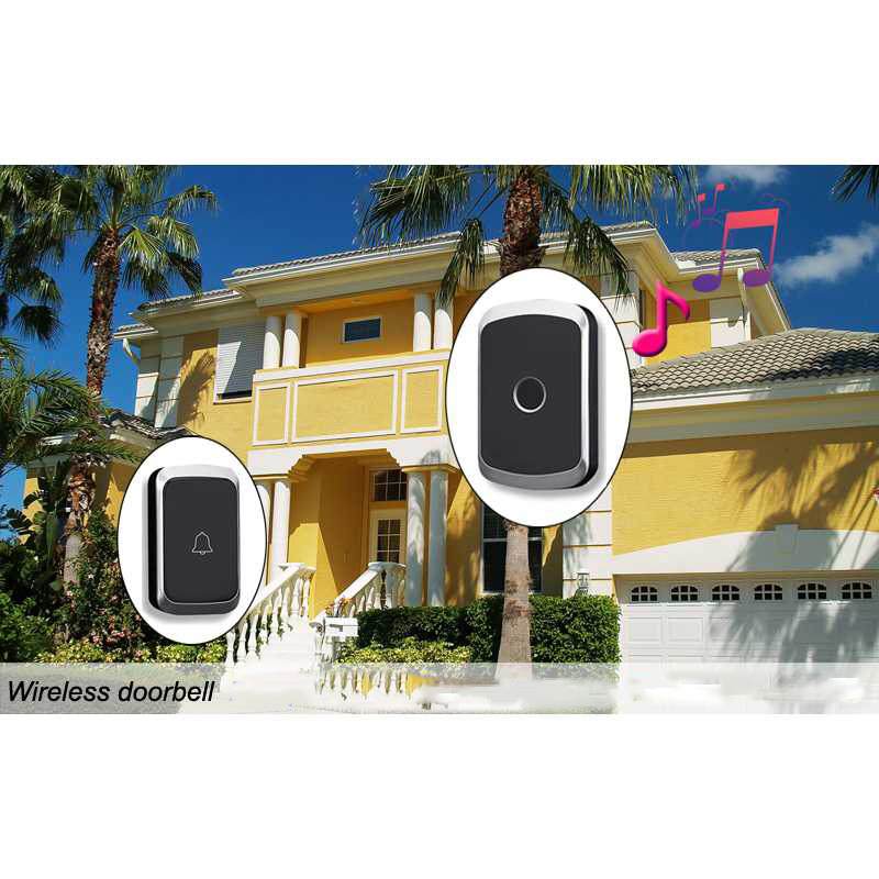TaffHOME Bell Pintu Wireless Doorbell LED 36 Tunes 1 Receiver EU Plug - A20