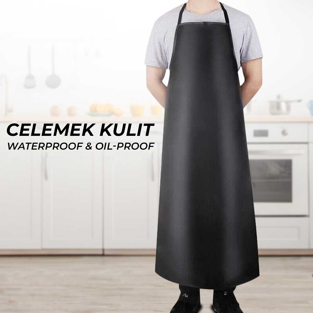 One Two Cups Celemek Apron Kulit PU Waterproof OilProof - JJ80