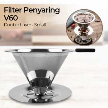 One Two Cups Saringan Kopi Stainless Filter V60 Double Layer Small - FS-40S