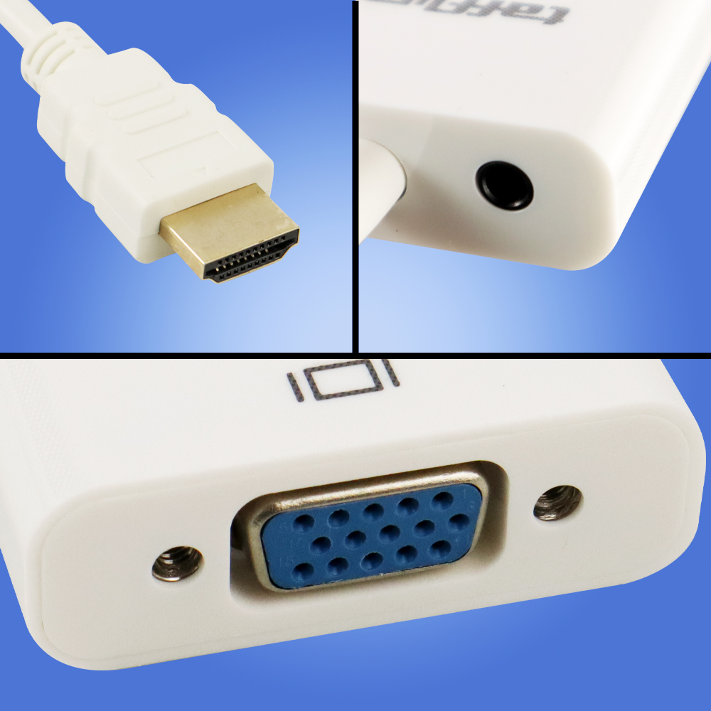 Taffware Adaptor HDMI ke VGA Female Coverter dengan Audio 3.5mm 1080p - HD008-1