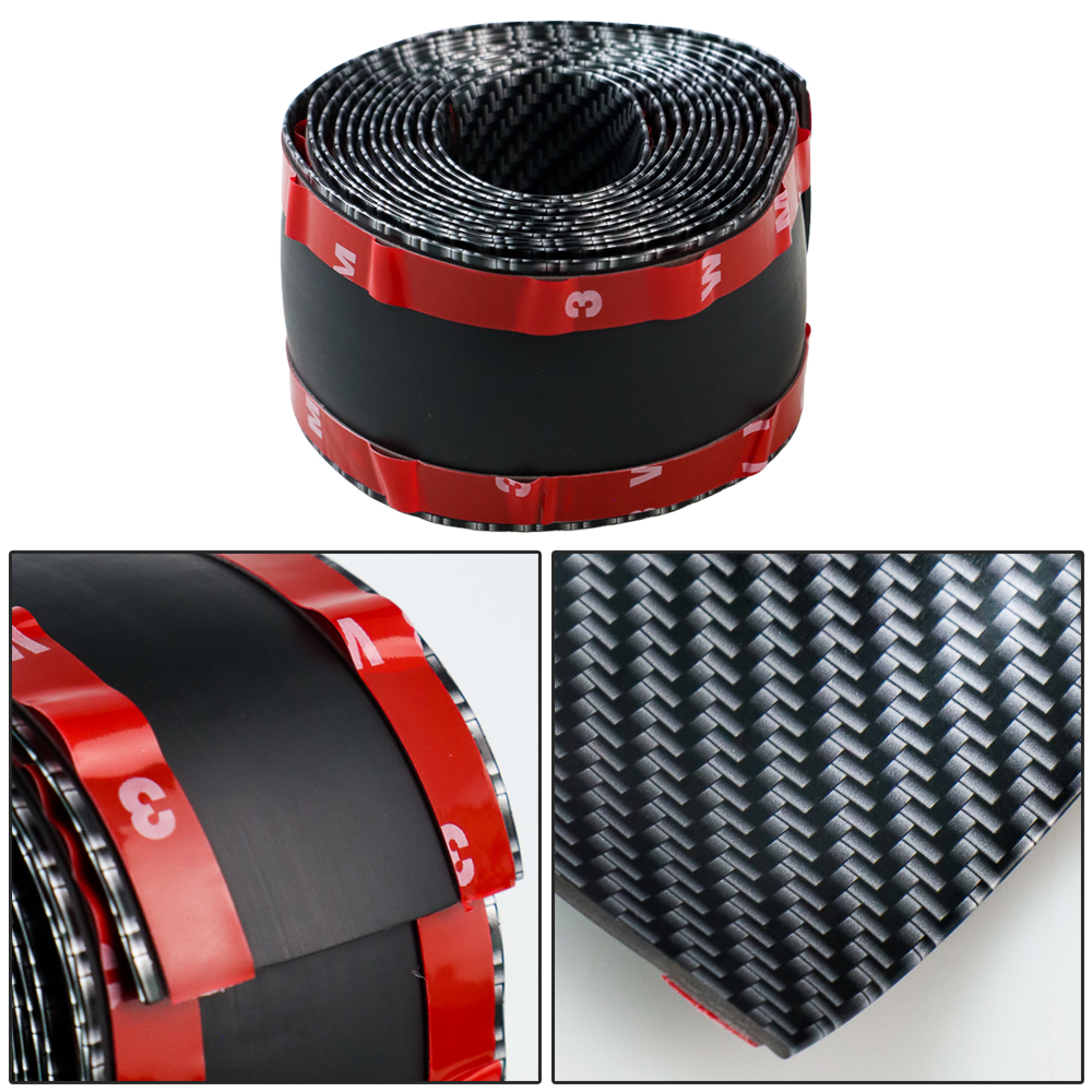 Stiker Vinyl Mobil Carbon Fiber Rubber Strip Bumper Guard 5x250cm - C38404