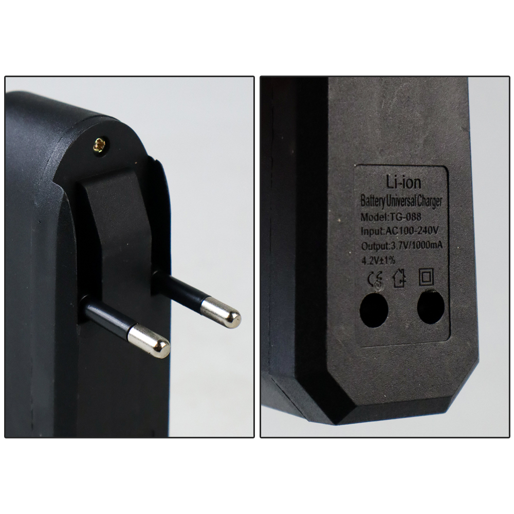 Charger Baterai 1 Slot 18650 Li-ion Spring Strip EU Plug 240V - TG-088