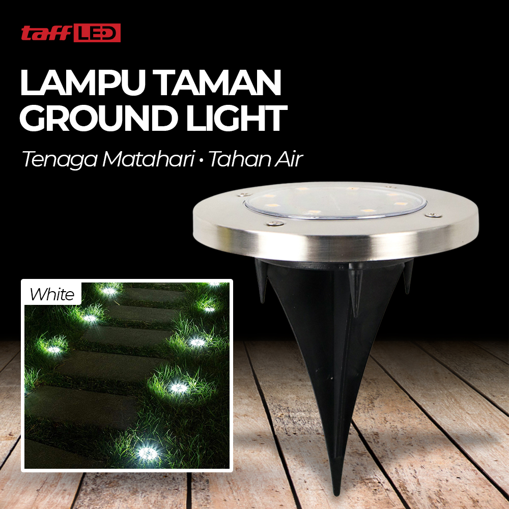TaffLED Lampu Taman Hias Tanam Ground Light Solar IP65 8 LED - CL-022