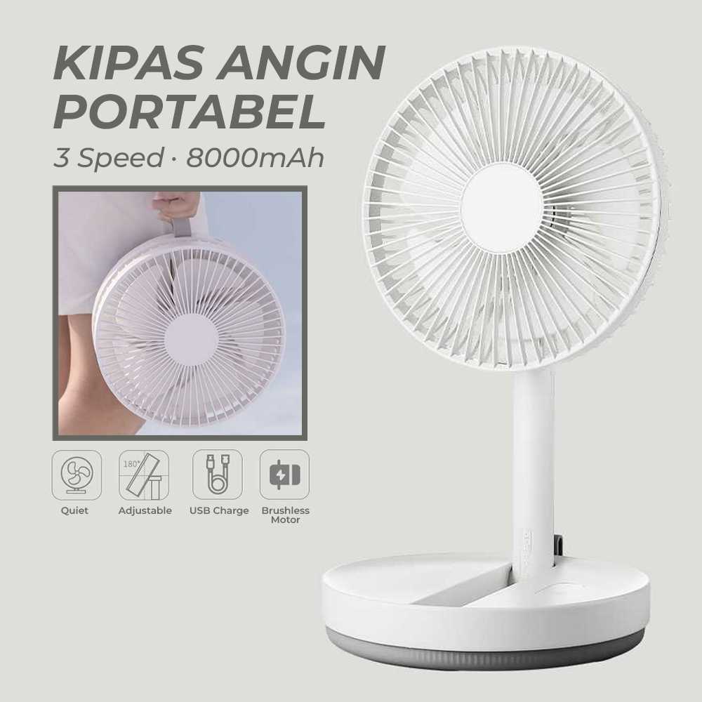 Jual Luckima Kipas Angin Meja Portable Retractable 3 Speed USB