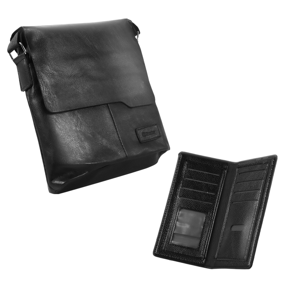 Rhodey Tas Selempang Pria Messenger Bag PU Leather dengan Dompet - 9066
