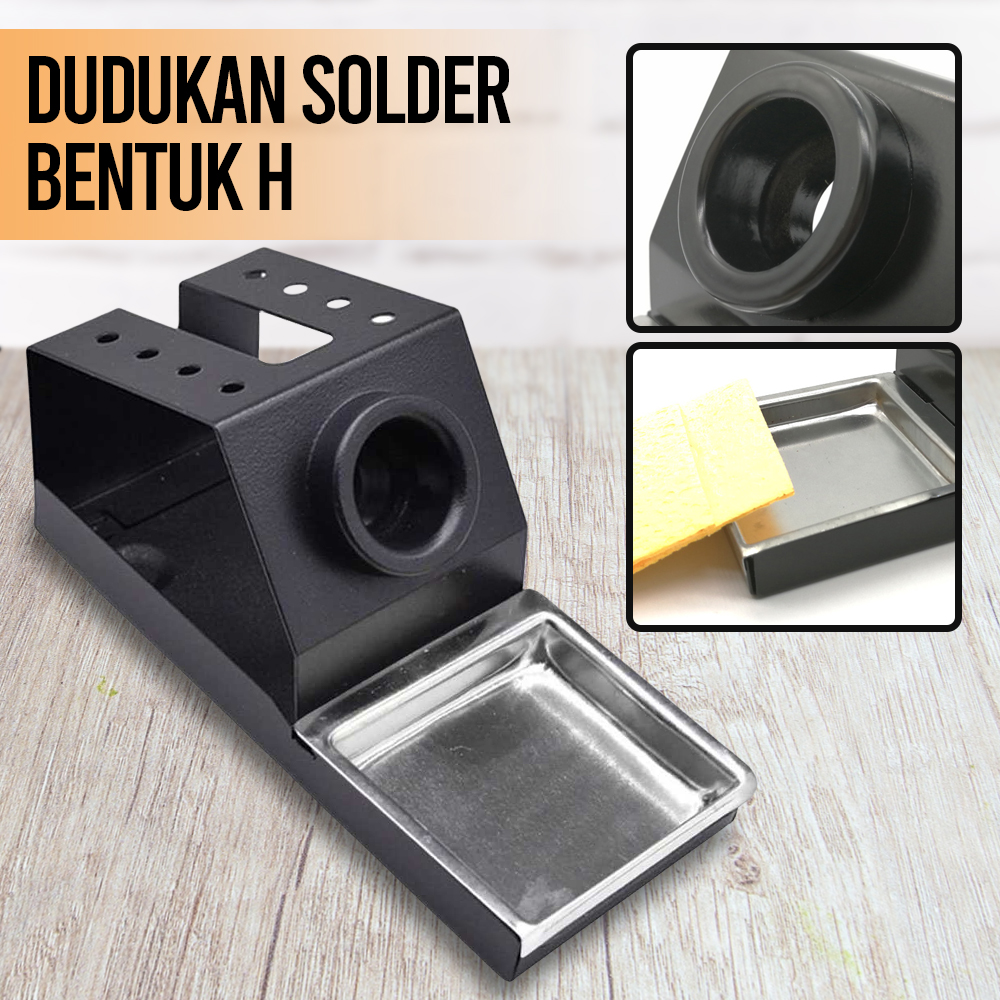 LISM Dudukan Solder bentuk H Screw Hole Sponge Soldering Stand Holder - LISH16