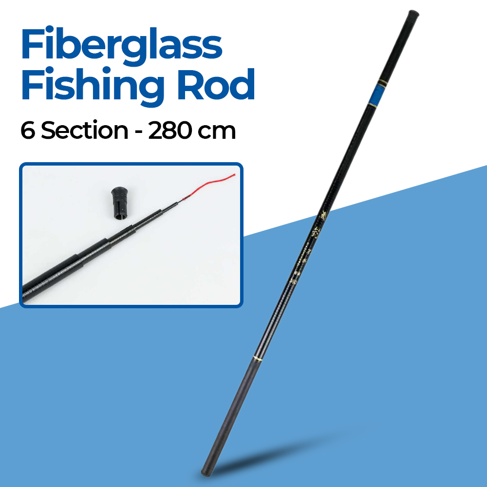 TaffSPORT Joran Pancing Teleskopik Fiberglass 280cm 6 Section Portable