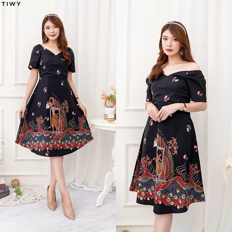 Jual Tiwy Dress Batik Wanita Sabrina Dress Wanita Batik Modern