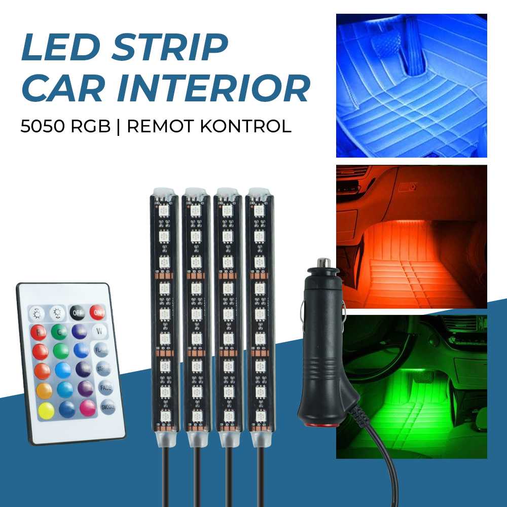Jual SAARMAT Lampu LED Strip Car Interior Light 5050 RGB dan