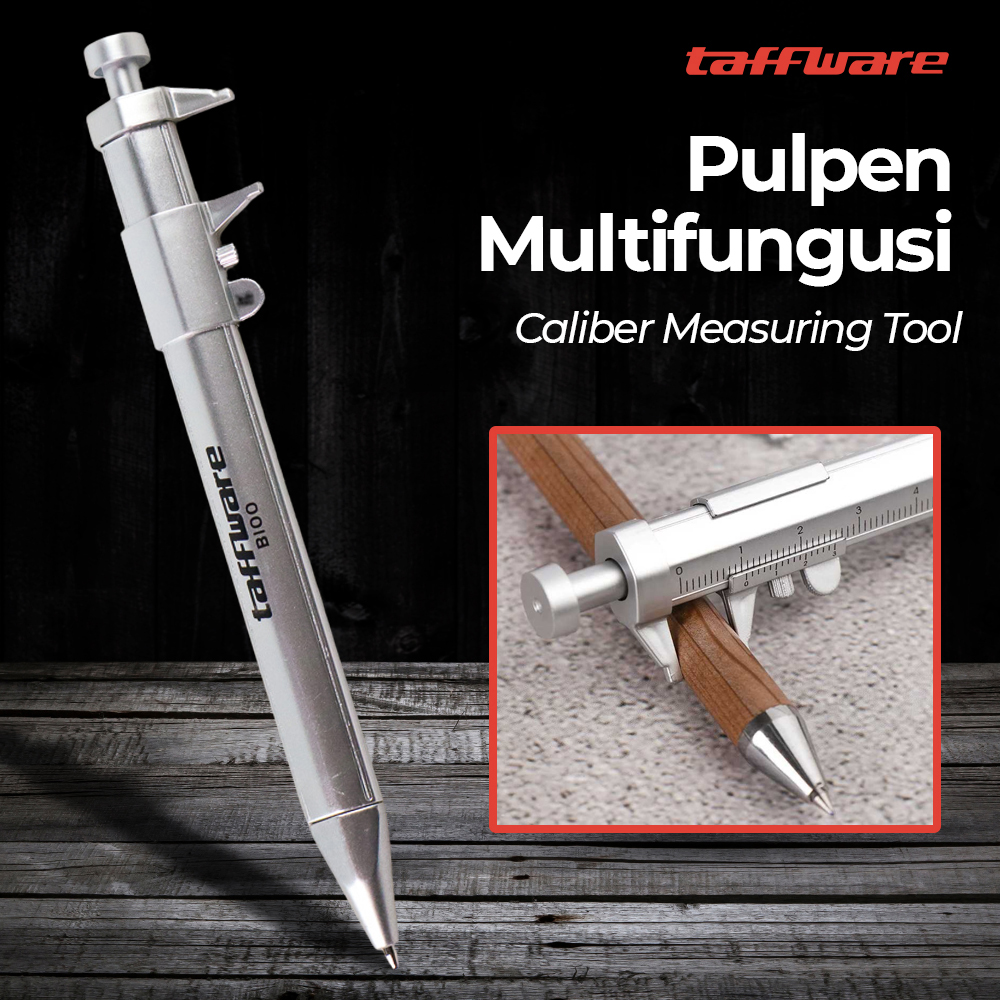 Taffware Pena Pulpen Ballpoint Pen Caliber Measuring Tool Scale Ruler - B100