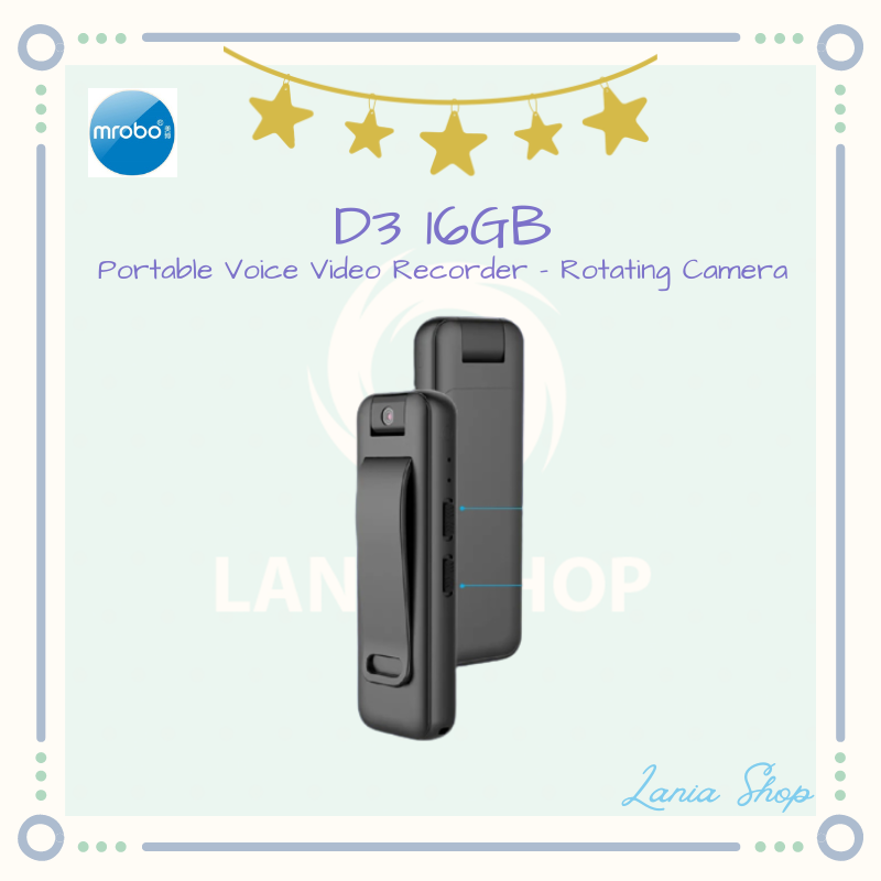 Jual MROBO D3 16GB - Portable Voice Video Recorder - Rotating