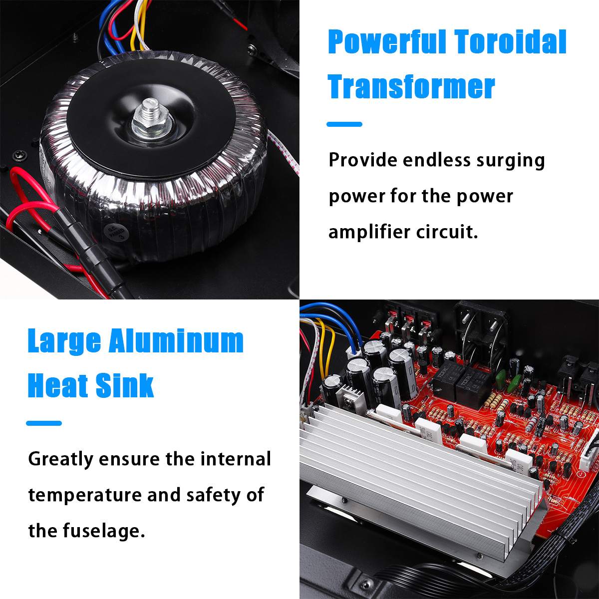 Sunbuck Audio Amplifier Bluetooth 5.0 Microphone HiFi USB MP3 Player - AV-555BT