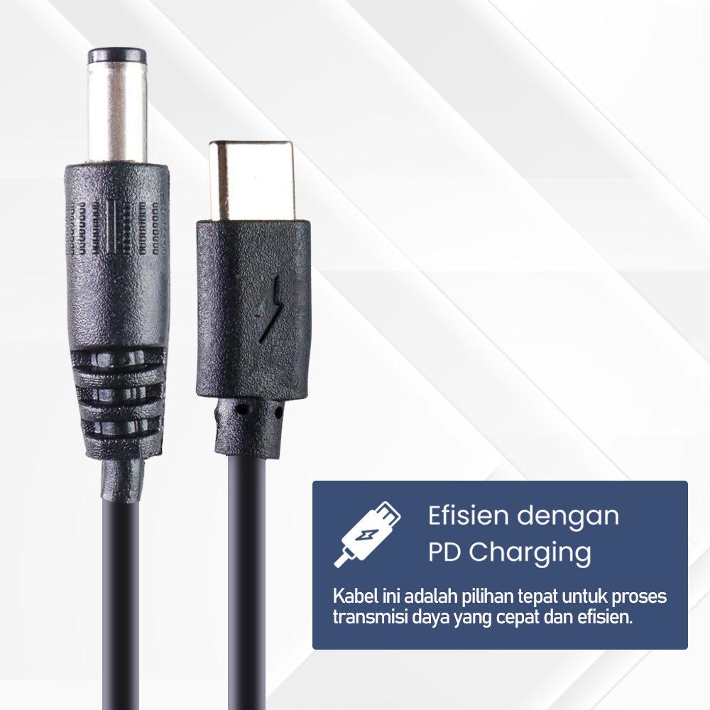 OOTDTY Kabel Power USB Type C to DC 5.5x2.5mm Charger Router CCTV 97cm - PA12M