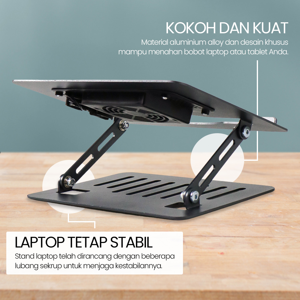 LIEVE Stand Laptop Bracket Tablet Holder Aluminium Kipas Pendingin - YL-902