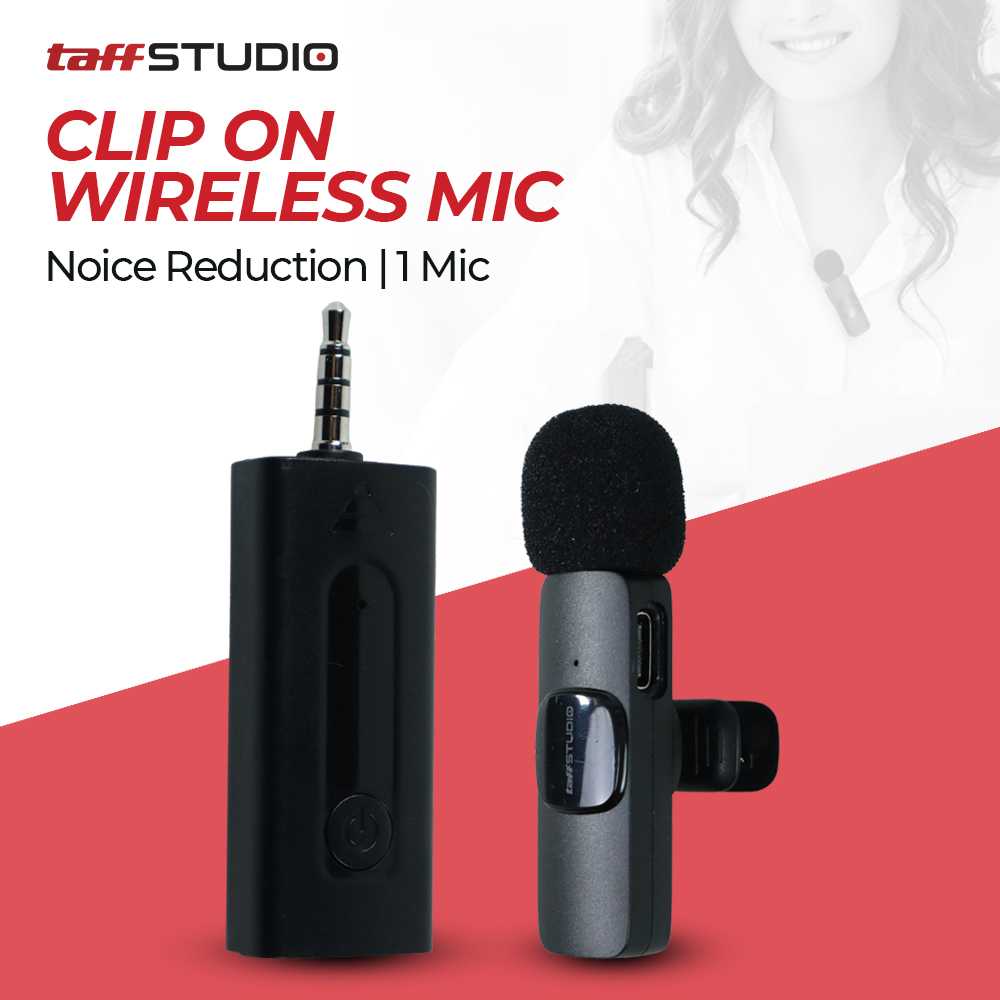 Jual TaffSTUDIO Clip On Mic Wireless Noice Reduction Vlogging