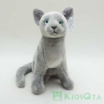 boneka kucing abu abu russian blue cat duduk large AP 06