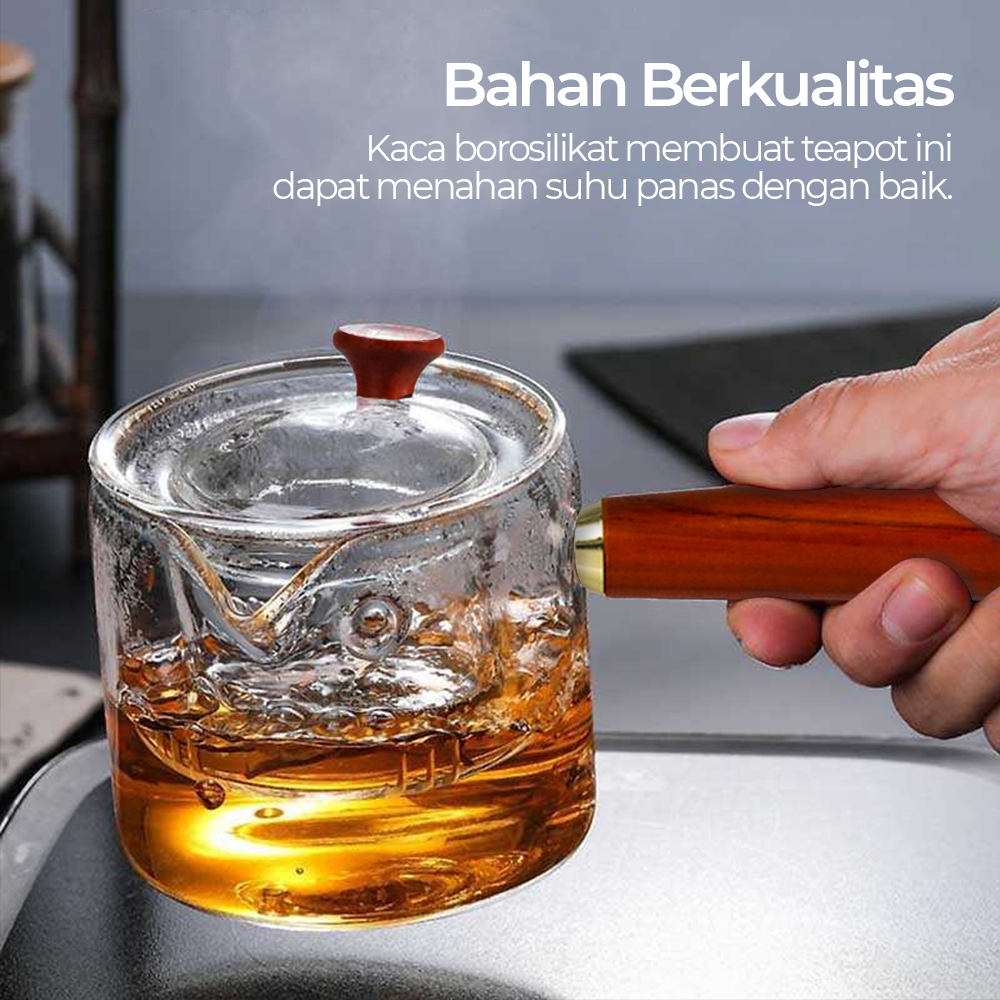 One Two Cups Teko Teh Pitcher Chinese Tea Tahan Panas Api 500ml Filter - BR-218