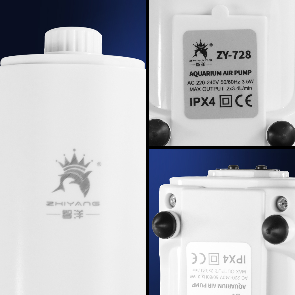 ZHIYANG Pompa Udara Aquarium Oxygen Pump Double Hole Silent 3.5W - ZY-728