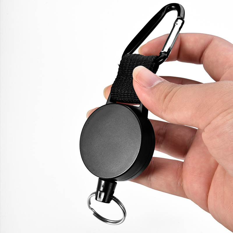 QOONG Gantungan Kunci Retractable Carabiner Steel Wire - H24