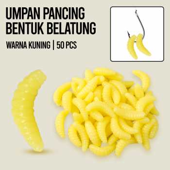 TaffSPORT Umpan Pancing Belatung Silikon Bait Fishing Lure 2cm 50 PCS - WD-160