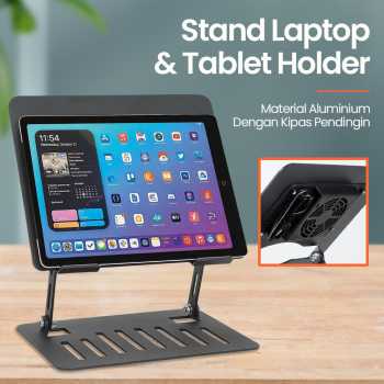 LIEVE Stand Laptop Aluminium Foldable Dudukan Holder with Cooling Fan - YL-902