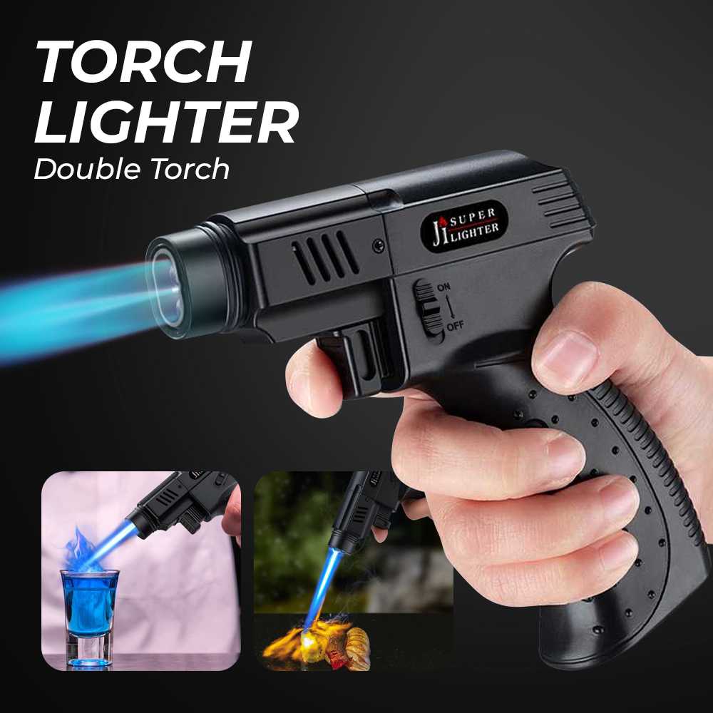 Jual JUPIN Korek Gas Lighter Double Torch Jet BBQ Cooking