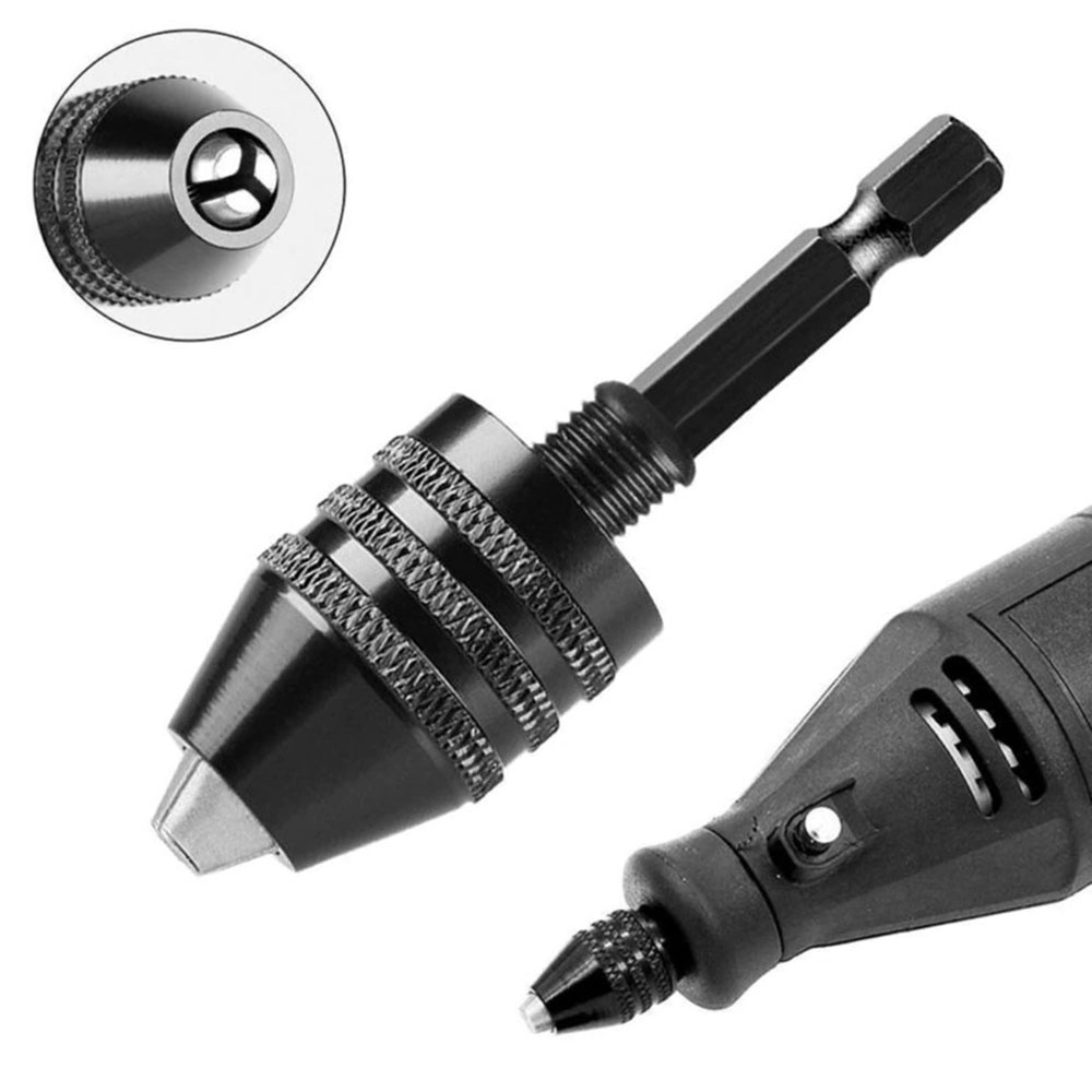 WREOW Mata Bor Drill Chuck Bit Quick Change 1/4 Hex Shank 3 Jaws - WR091