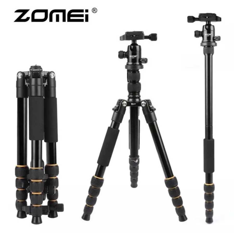ZOMEI Q666 Treppiede per fotocamera da viaggio professionale portatile leggero Treppiede in alluminio Testa monopiede per fotocamera DSLR digale  44