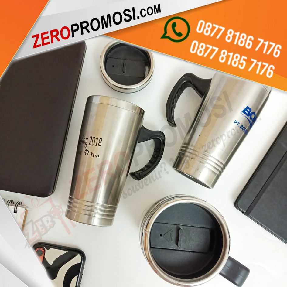 Jual Souvenir Mug Stainless 3 Garis Tumbler CO317 Promosi