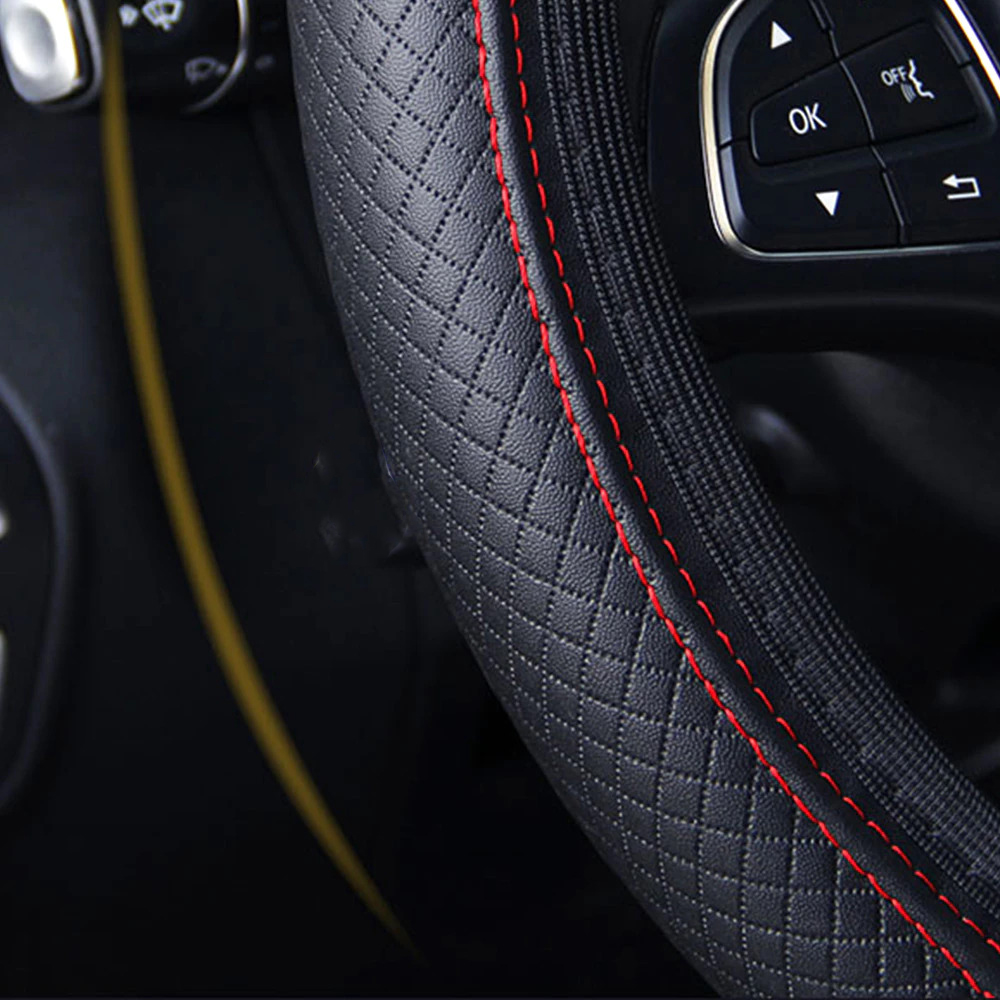 OTOHEROES Cover Setir Mobil Bahan Kulit Steering Wheel Cover - RZ503
