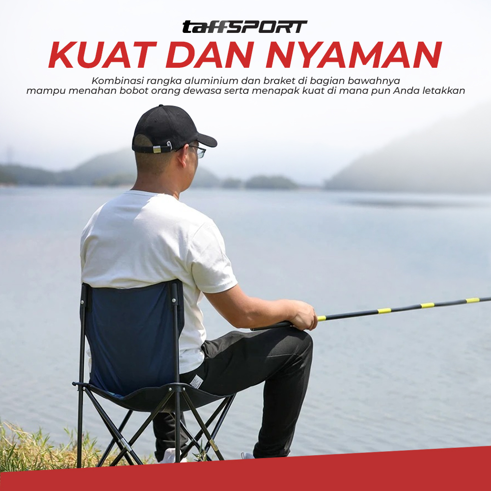 TaffSPORT Kursi Lipat Mancing Camping Foldable Chair with Pocket - OL3336