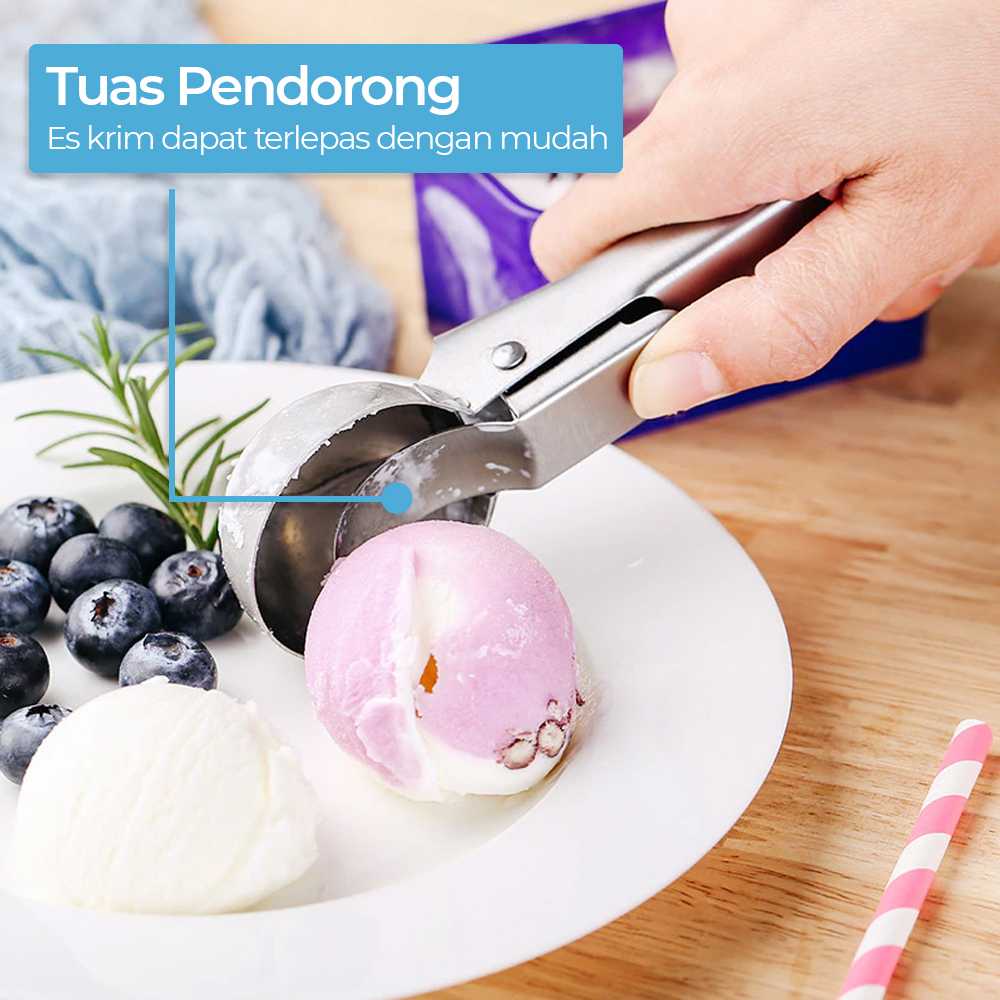 One Two Cups Sendok Scoop Es Krim dan Buah Stainless Steel 430 47mm - 164Z - Gambar 4