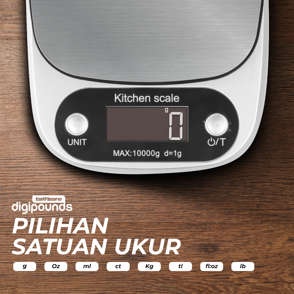 Taffware Digipounds Timbangan Dapur Mini Digital Scale 10kg 1g - Z2S