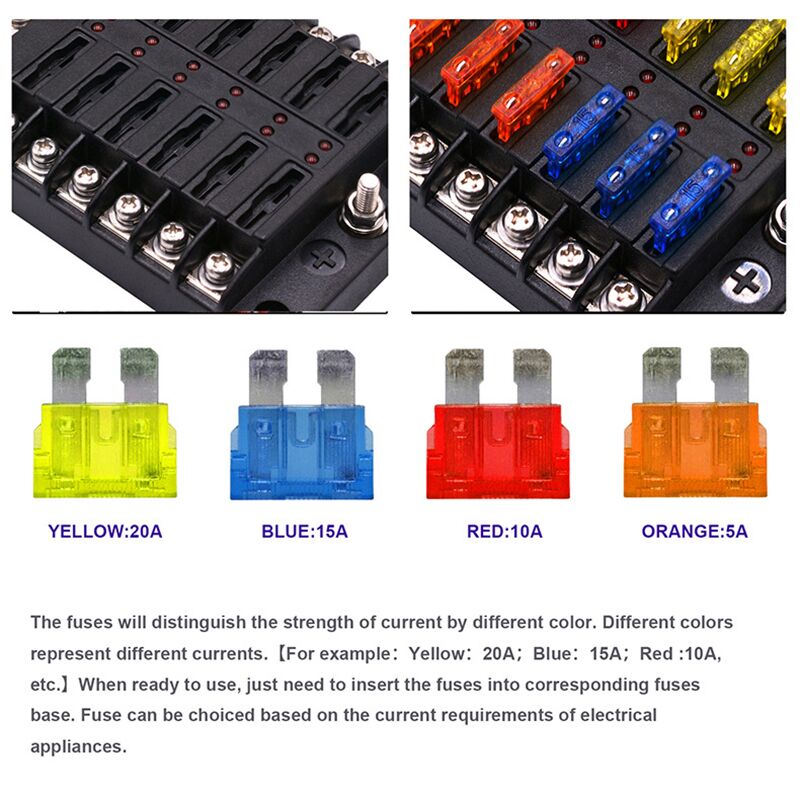 ACCESTING Kotak Sekring Car Fuse Box 12 Way Positive and Negative - 12W