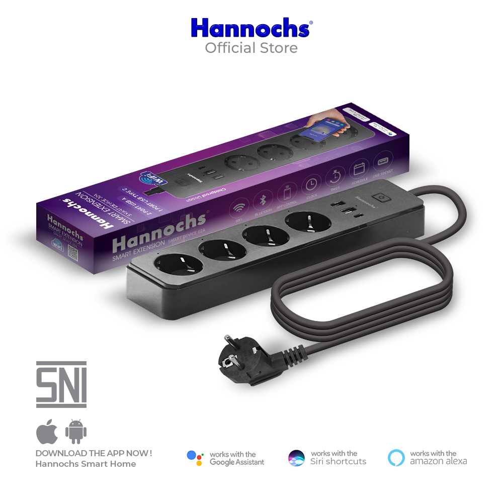 Jual Hannochs Smart Power Strip Extension 02A Steker Stop Kontak