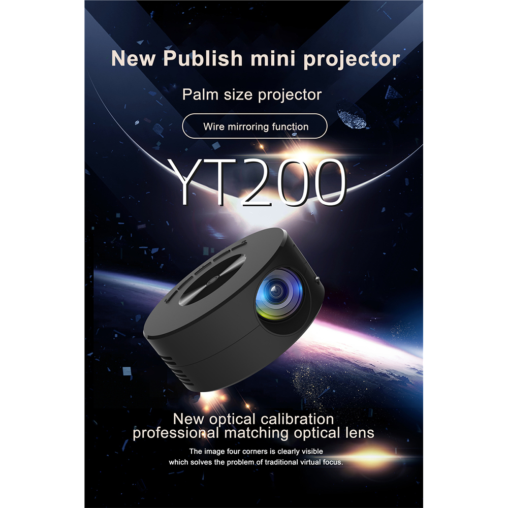 Luxuglow Proyektor Mini Portable LCD Full HD 1080P Built-in Speaker - YT200