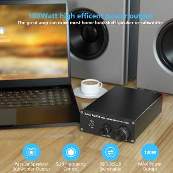 Fosi Audio Amplifier Subwoofer Mono Channel for Passive Speaker 100W - M04