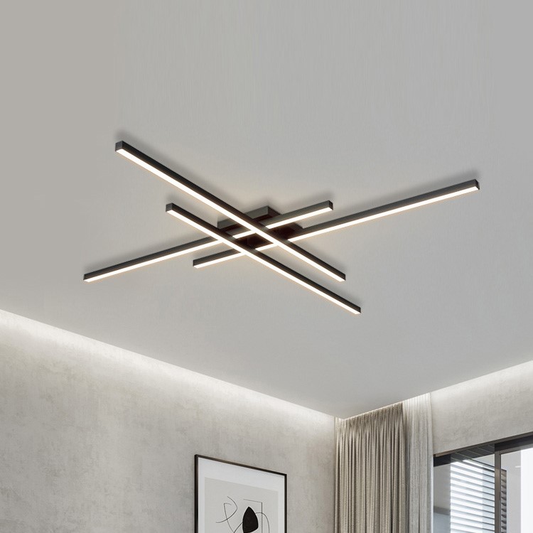 XINTUXIN Lampu Plafon Minimalis LED Chandelier 4 Strip 3 Color Remote - T-05
