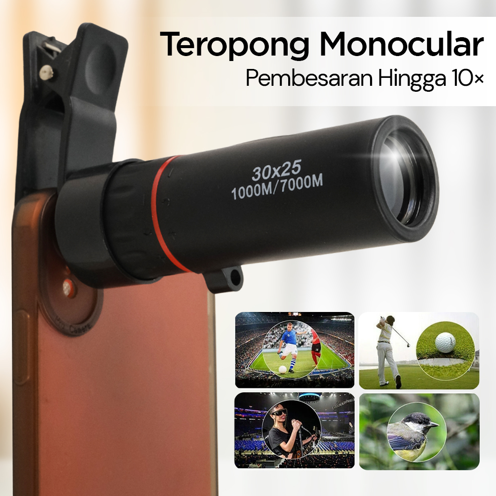 LUNA Teropong Monocular Zoom Telescope Compact 10X BAK4 - 579