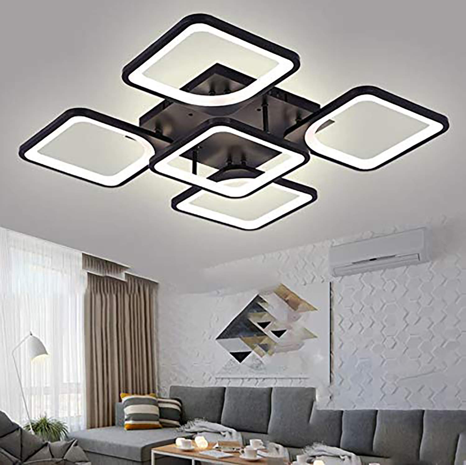 TaffLED Lampu Plafon LED Chandelier Remote App 3 Color 5 Head 60W - IR-41