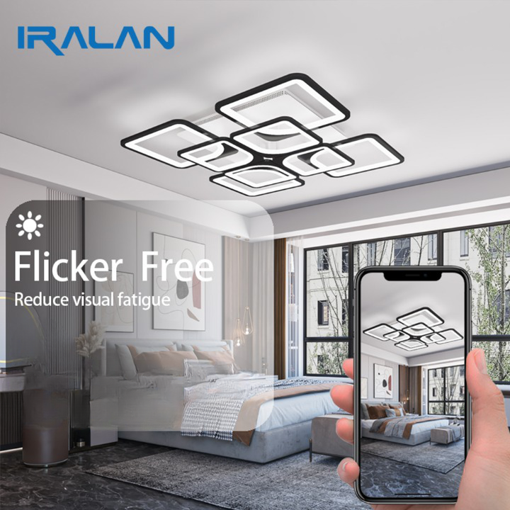 IRALAN Lampu Plafon LED Chandelier Remote App 3 Color 8 Head 80W - IR-44